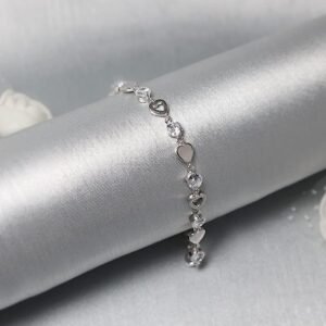 Sterling Silver Heartlock Bracelet, Adjustable