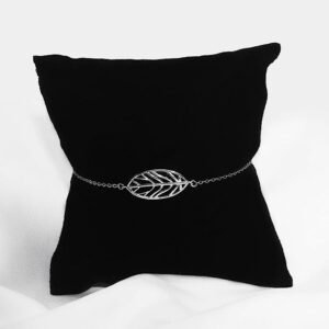 Sterling Silver Silver Tranquil Leaf Bracelet, Adjustable