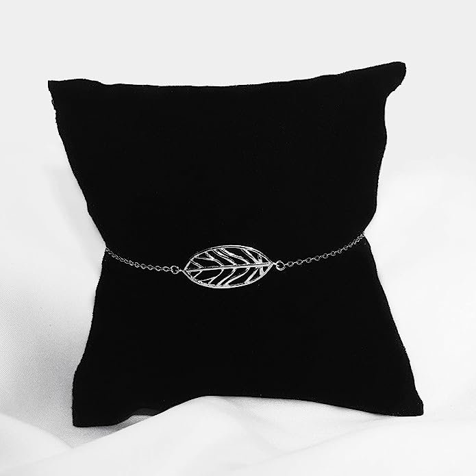 Sterling Silver Silver Tranquil Leaf Bracelet, Adjustable