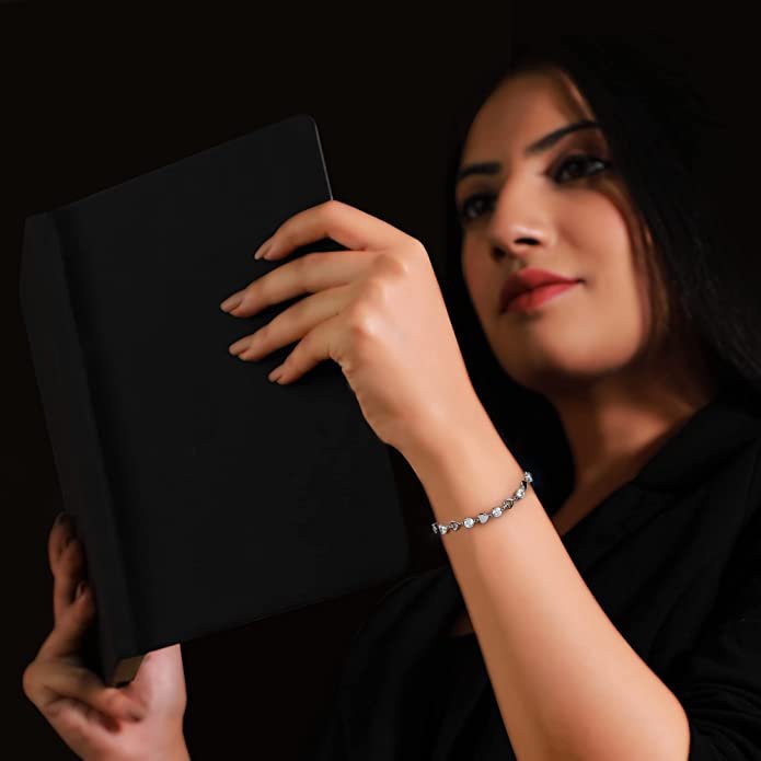 Sterling Silver Heartlock Bracelet, Adjustable - Image 2