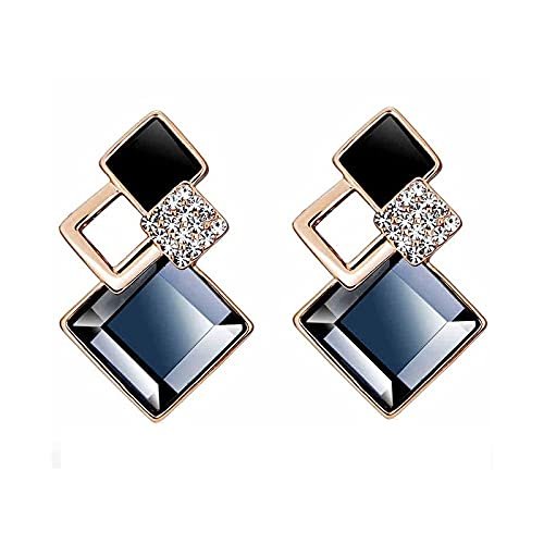 Copper Italian Designer Collection Drop Earrings for Women (Blue)