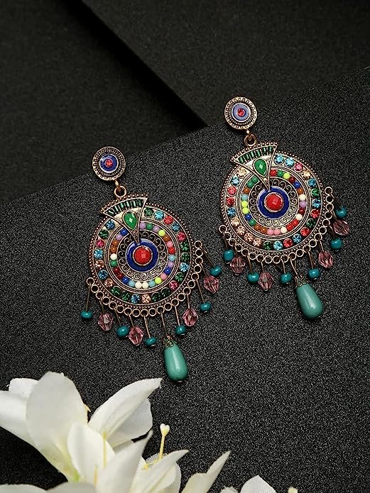 Bohemian Traditional Multi-Color Earrings - Image 2