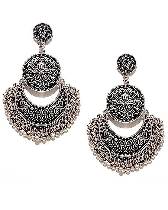 Afghani Tribal Oxidised Dangler Earrings for Girls and Women